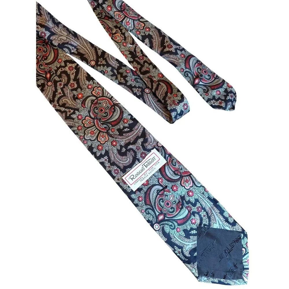 Vintage Robert Talbott Necktie Italian Heavy Madder Silk Hand Sewn 57